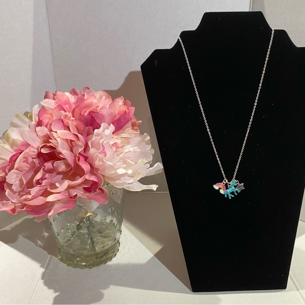 Charming Pink, Blue and Silver Jewelry Necklace